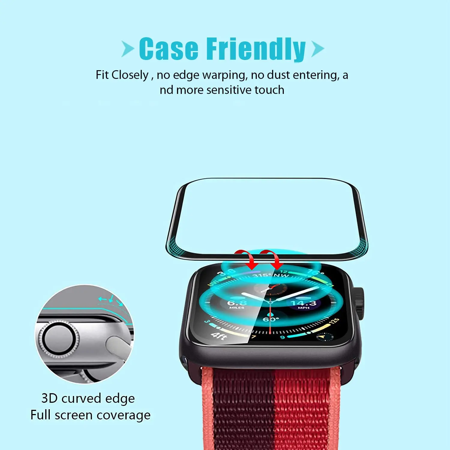Screen Protector 3D Tempered F - đánh giá và giá Watch Case Bumper