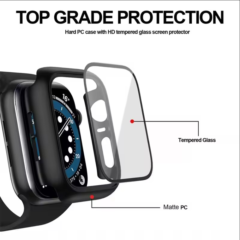 Tempered Glass+Cover For Apple - đánh giá và giá Watch Case Bumper