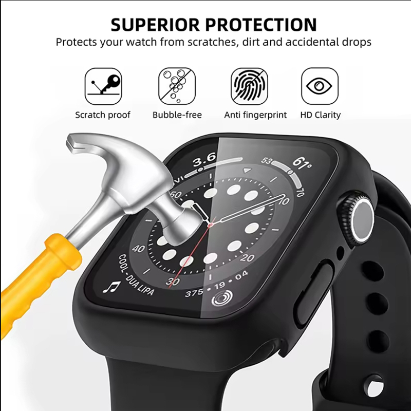 Tempered Glass+Cover For Apple - đánh giá và giá Watch Case Bumper