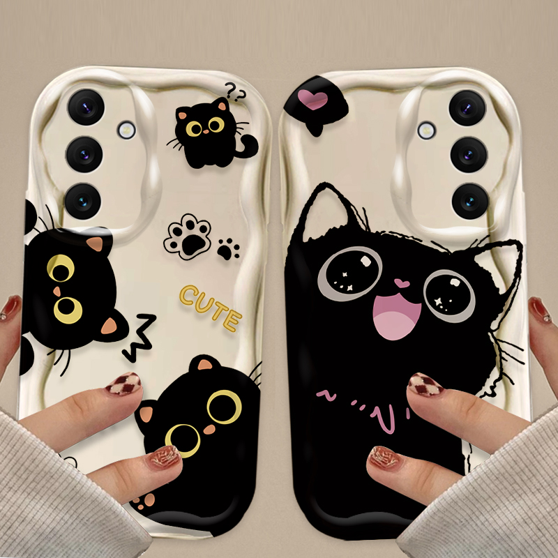 Cute Big Eyes Black Cat Case f - đánh giá và giá Samsung Galaxy A55