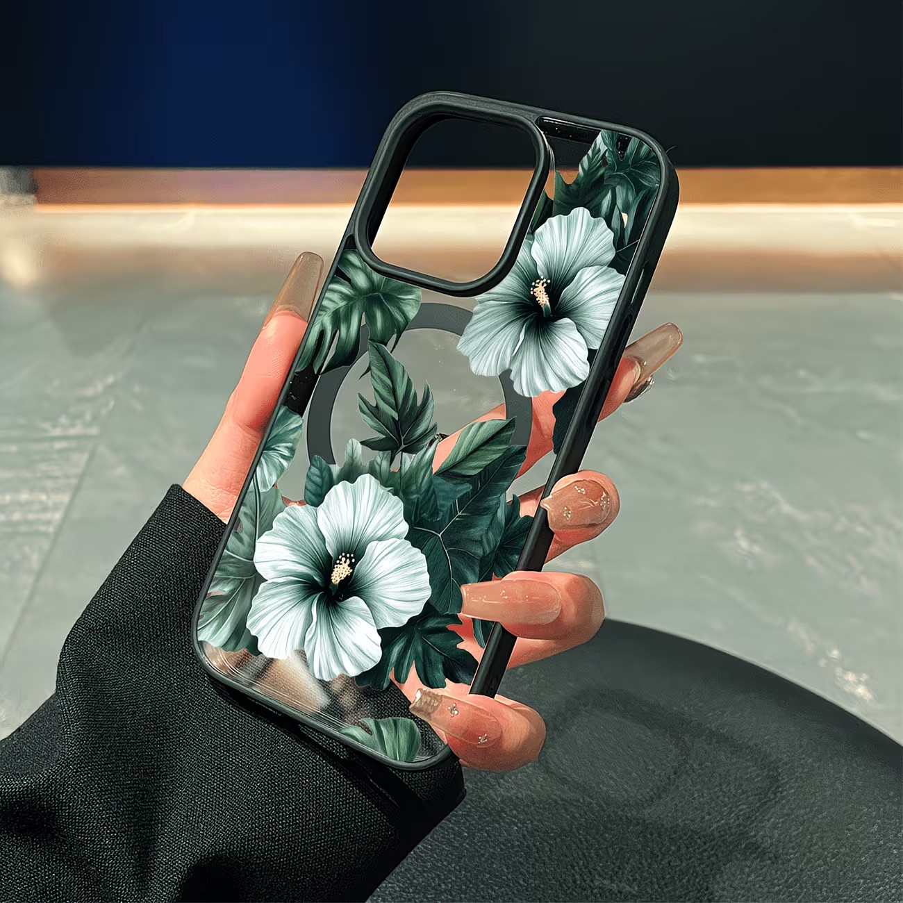 Green Floral Print Phone Case  - đánh giá và giá Apple Iphone 15 Pro Max